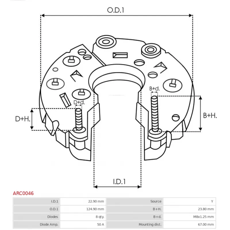 Pont de diodes, alternateur AS-PL ARC0046 - Visuel 2