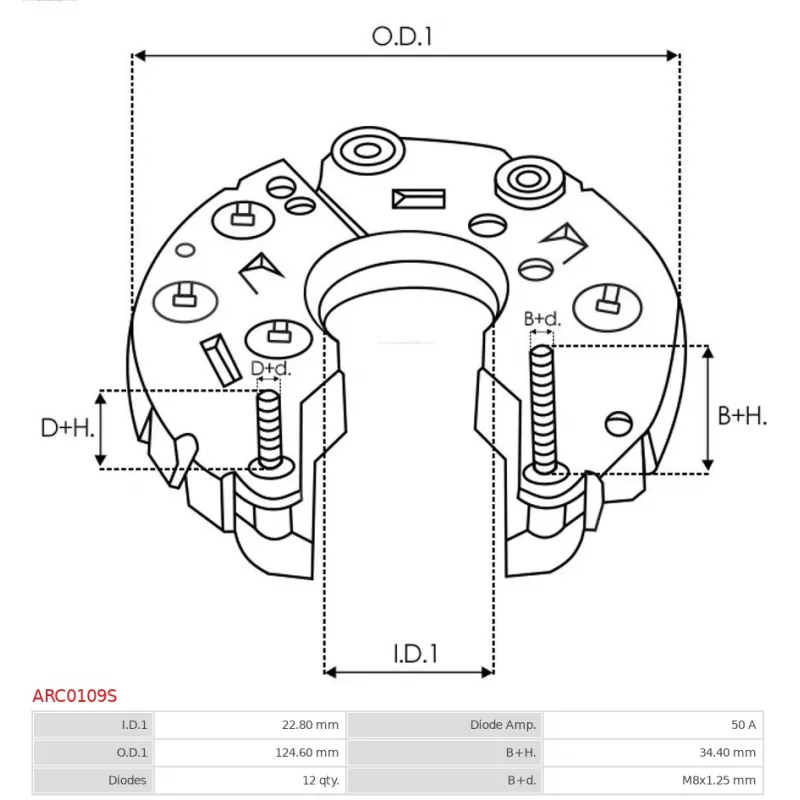 Pont de diodes, alternateur AS-PL ARC0109S - Visuel 2