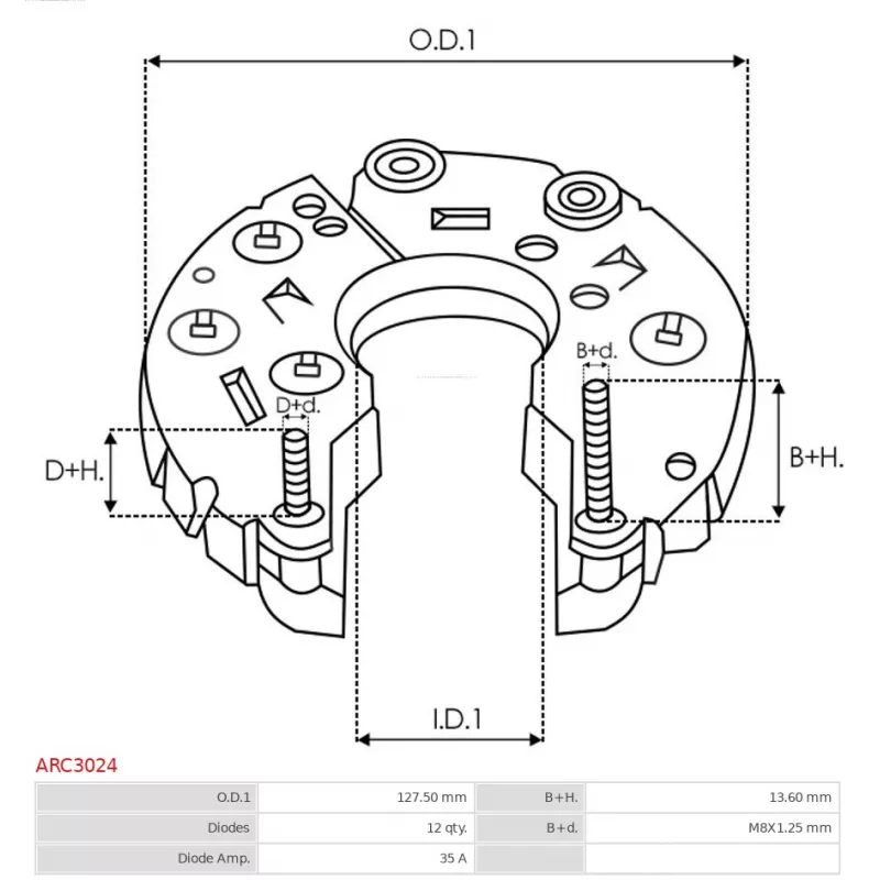 Pont de diodes, alternateur AS-PL ARC3024 - Visuel 2