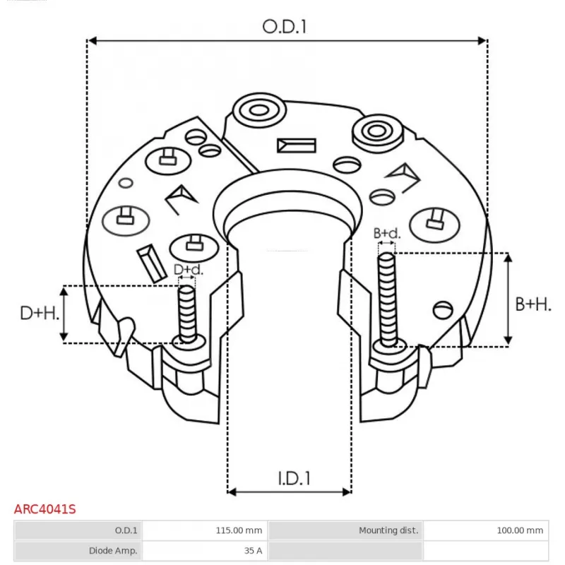 Pont de diodes, alternateur AS-PL ARC4041S - Visuel 2
