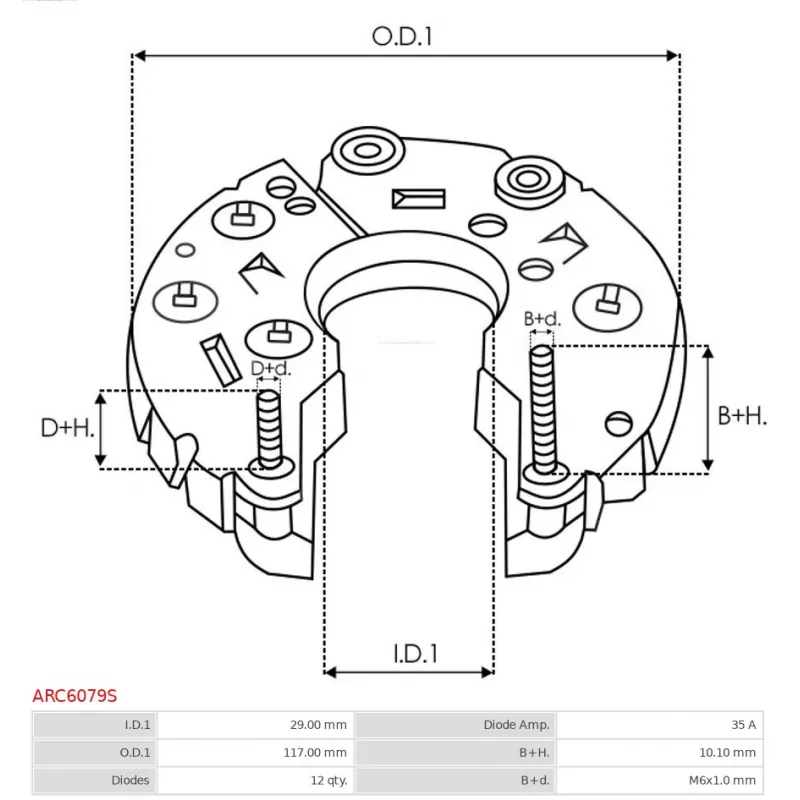 Pont de diodes, alternateur AS-PL ARC6079S - Visuel 2