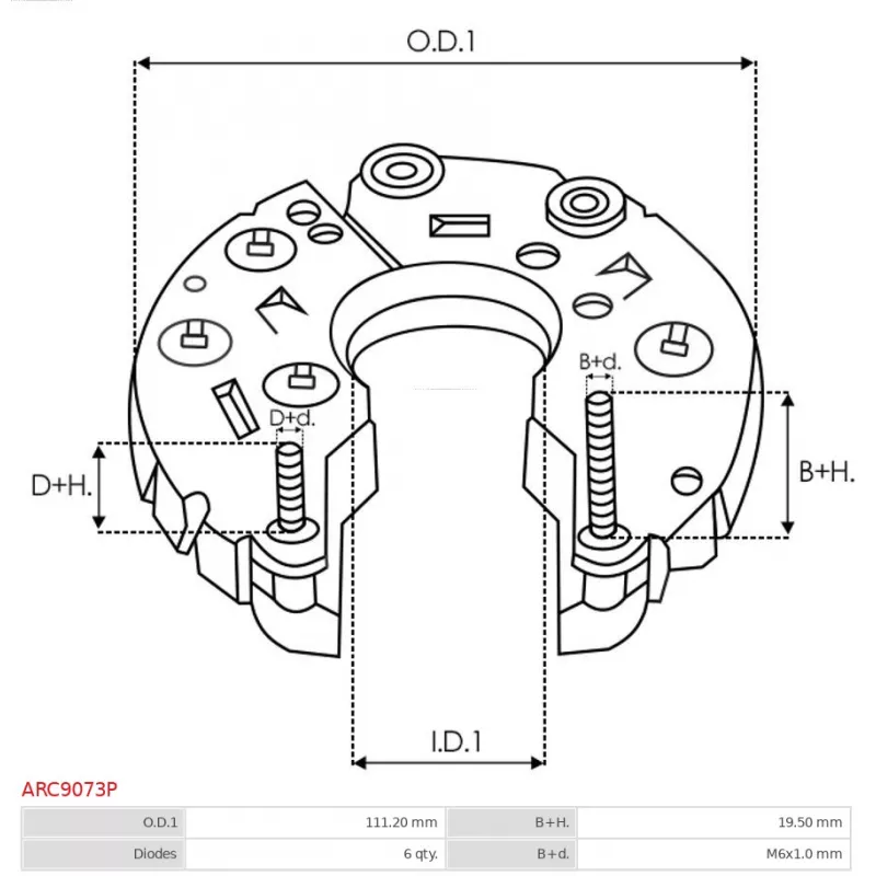 Pont de diodes, alternateur AS-PL ARC9073P - Visuel 2