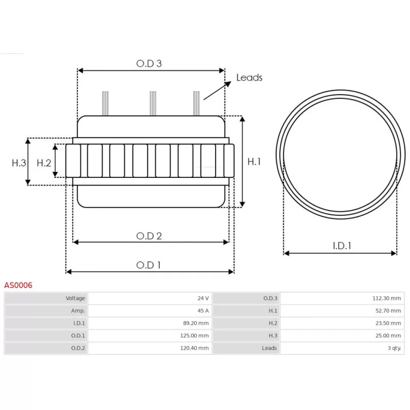 Stator, alternateur AS-PL AS0006 - Visuel 1