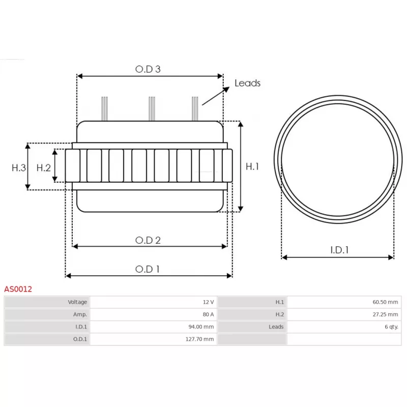 Stator, alternateur AS-PL AS0012 - Visuel 1