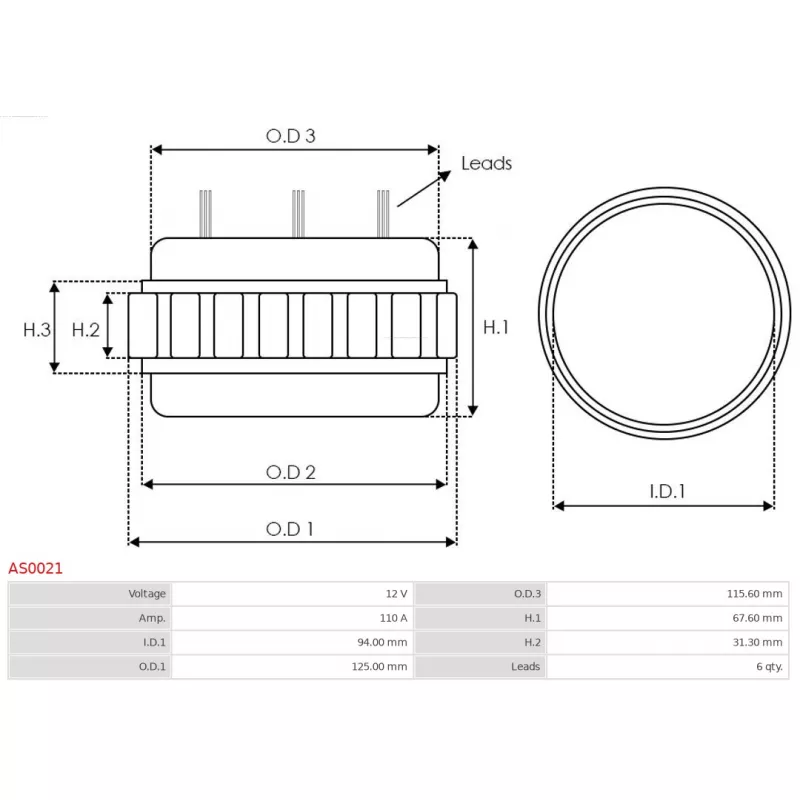 Stator, alternateur AS-PL AS0021 - Visuel 1