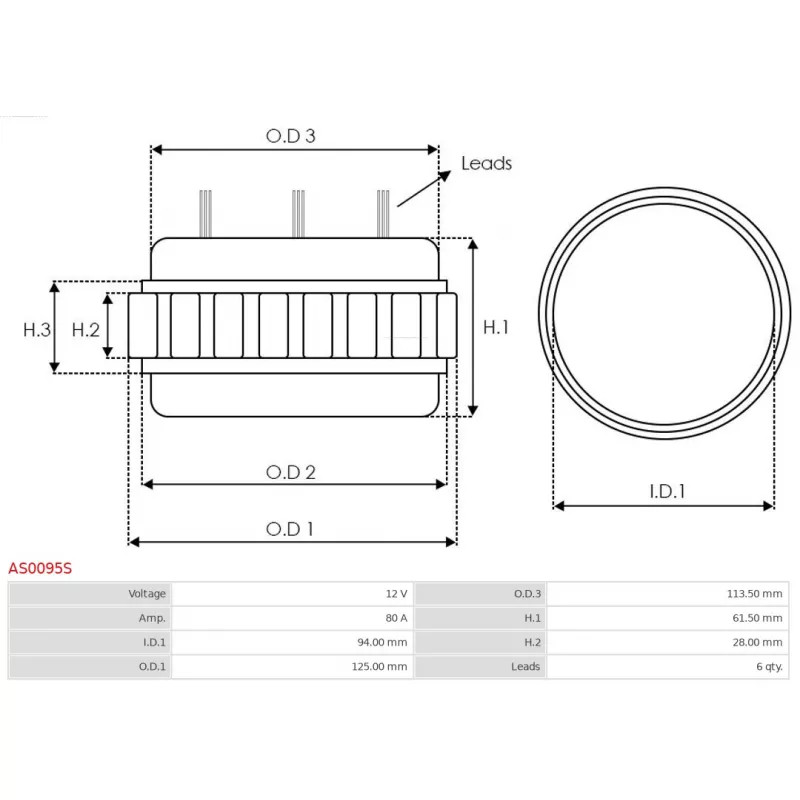 Stator, alternateur AS-PL AS0095S - Visuel 1