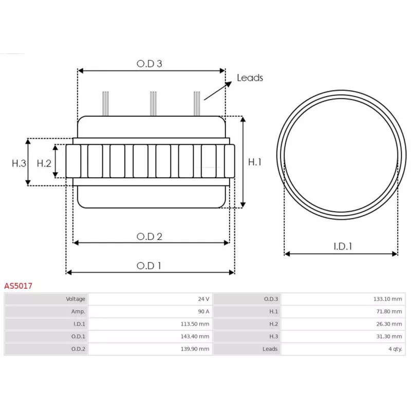 Stator, alternateur AS-PL AS5017 - Visuel 1
