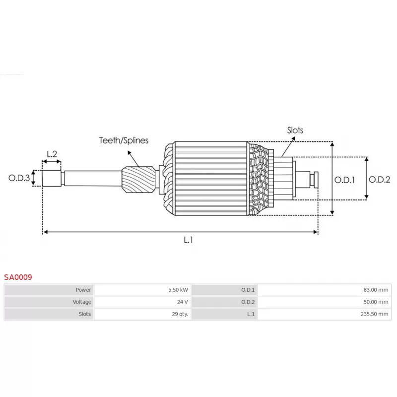 Induit, démarreur AS-PL SA0009 - Visuel 1