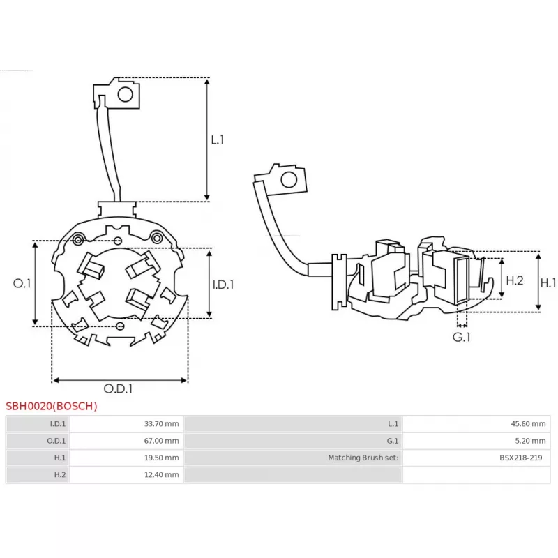 Porte-balais AS-PL SBH0020(BOSCH) - Visuel 1