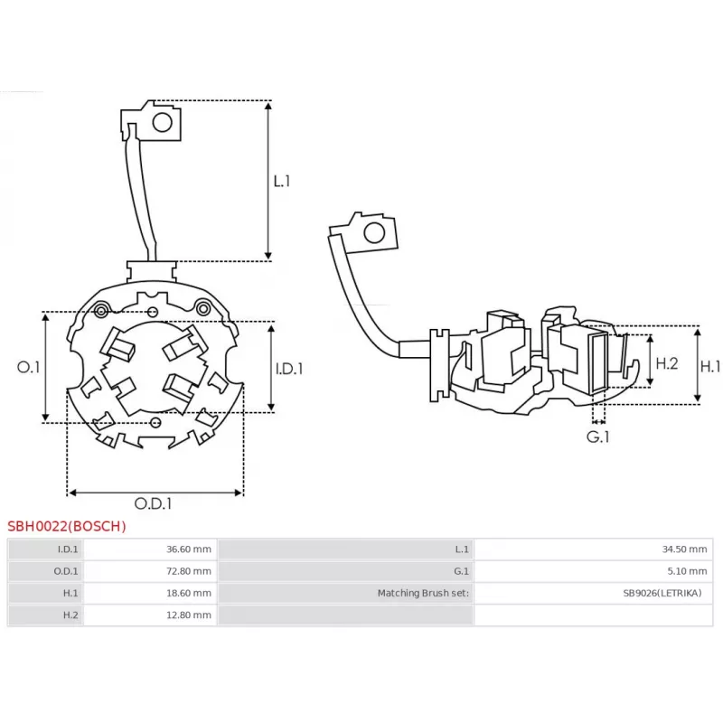 Porte-balais AS-PL SBH0022(BOSCH) - Visuel 1