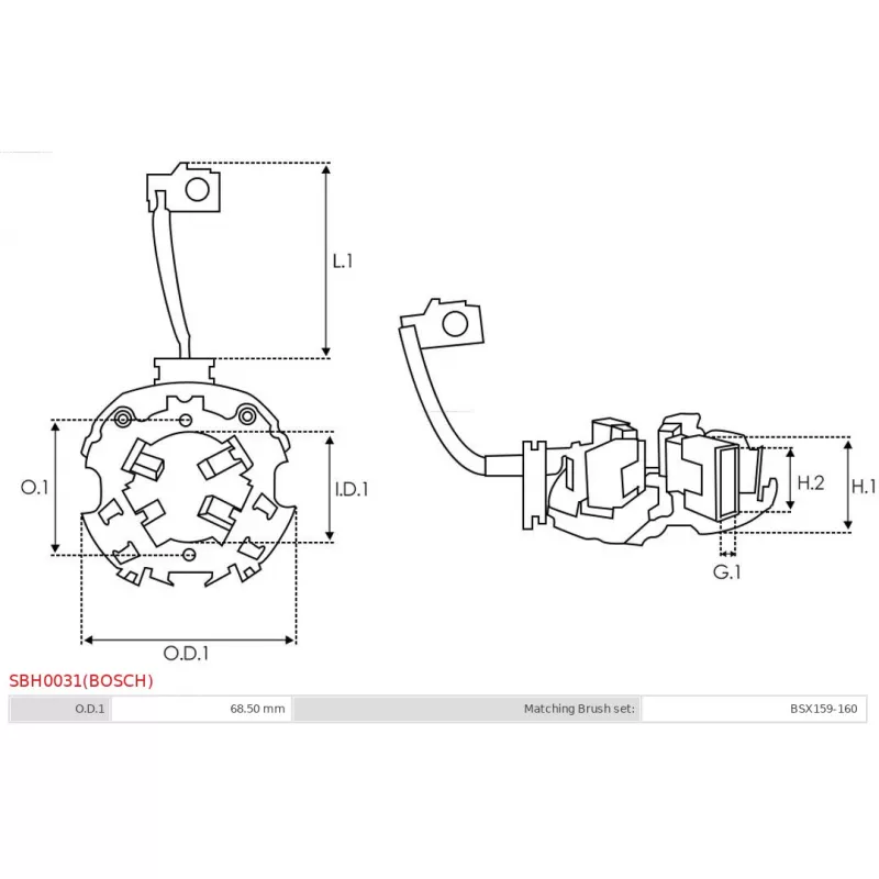 Porte-balais AS-PL SBH0031(BOSCH) - Visuel 1