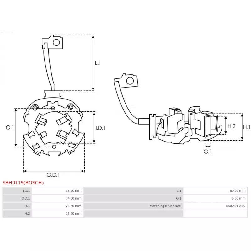 Porte-balais AS-PL SBH0119(BOSCH) - Visuel 1
