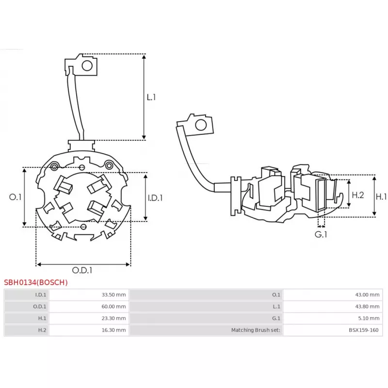 Porte-balais AS-PL SBH0134(BOSCH) - Visuel 1