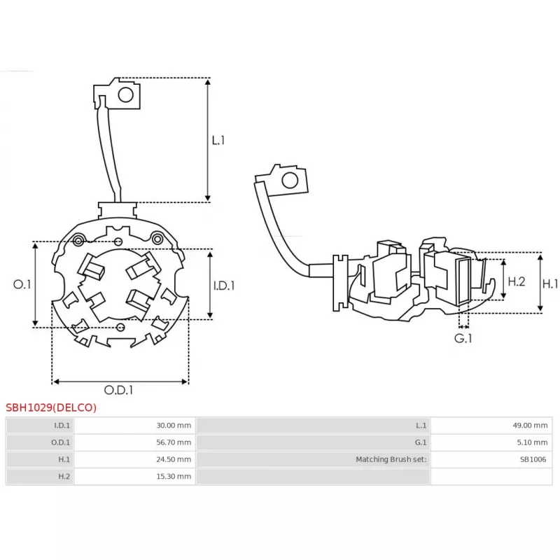 Porte-balais AS-PL SBH1029(DELCO) - Visuel 1