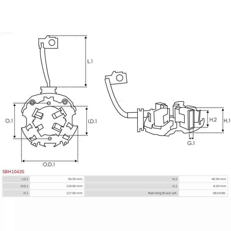 Porte-balais AS-PL SBH1043S - Visuel 1