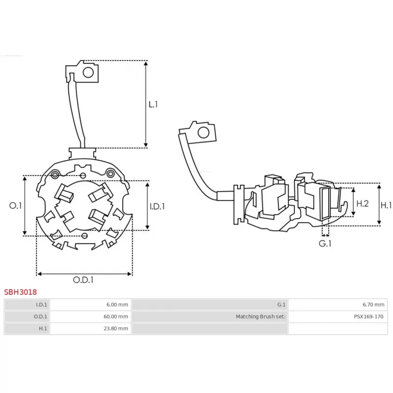 Porte-balais AS-PL SBH3018 - Visuel 1