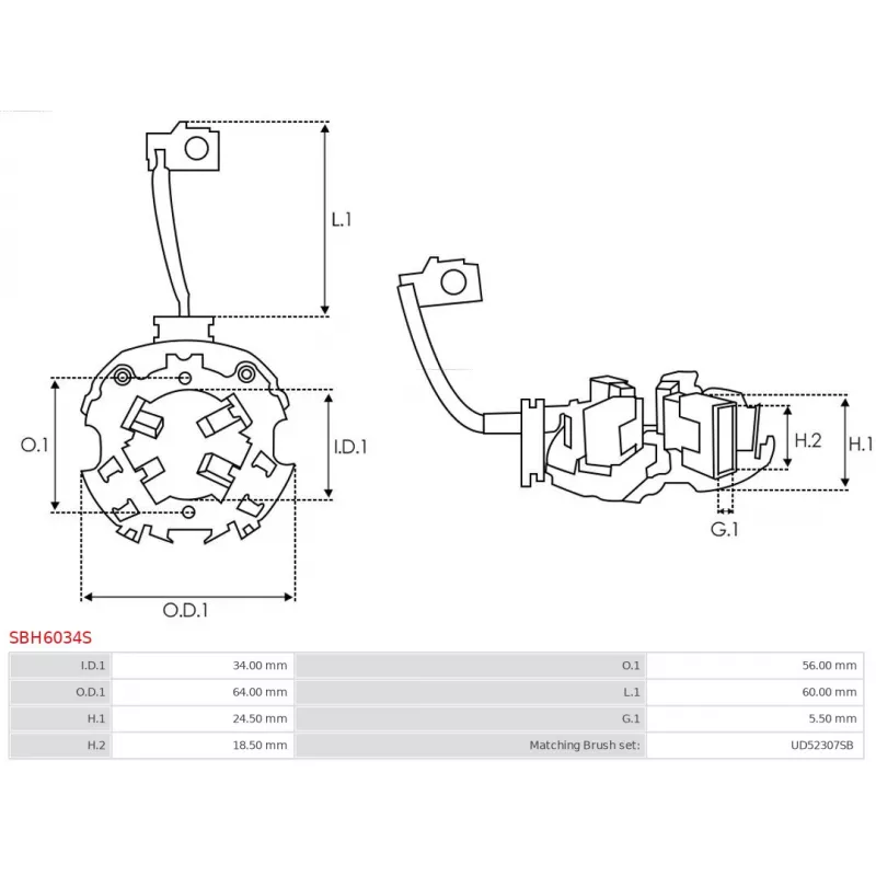 Porte-balais AS-PL SBH6034S - Visuel 1
