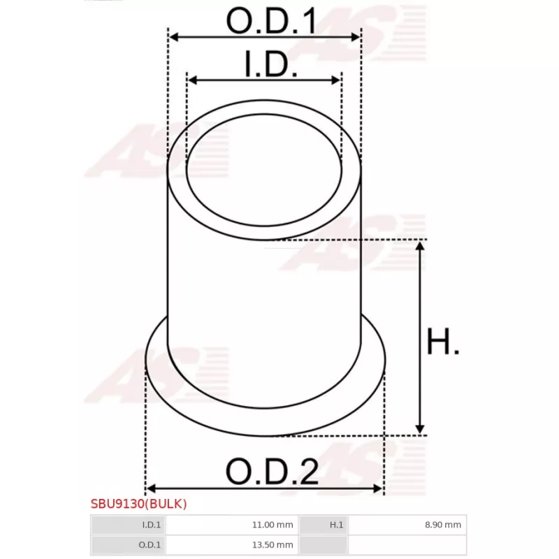 Douille, arbre de démarreur AS-PL SBU9130(BULK) - Visuel 1
