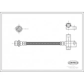 Flexible de frein CORTECO 19032191 pour FORD TRANSIT 2.5 D - 68cv