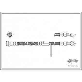 Flexible de frein avant droit CORTECO 19032532 pour HYUNDAI PONY 1.5 i 16V - 99cv