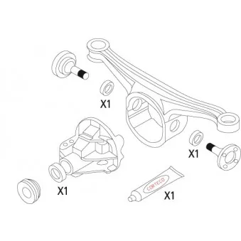 Jeu de joints d'étanchéité, différentiel CORTECO 19535942