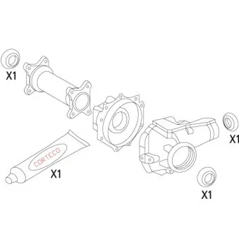 Jeu de joints d'étanchéité, différentiel CORTECO 19536186