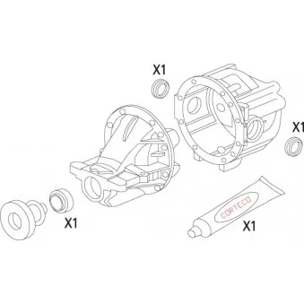 Jeu de joints d'étanchéité, différentiel CORTECO 19536215