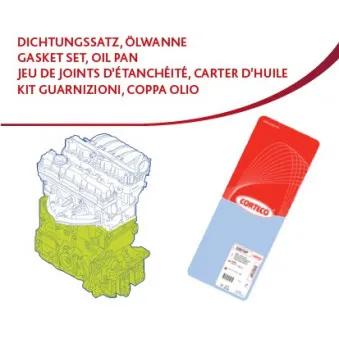 Jeu de joints d'étanchéité, carter de vilebrequin CORTECO OEM 71717684