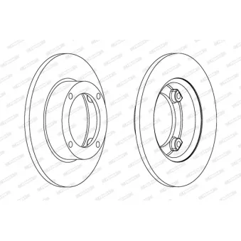 Jeu de 2 disques de frein avant FERODO OEM 45251634920