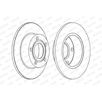 Jeu de 2 disques de frein arrière FERODO OEM 4B0615601