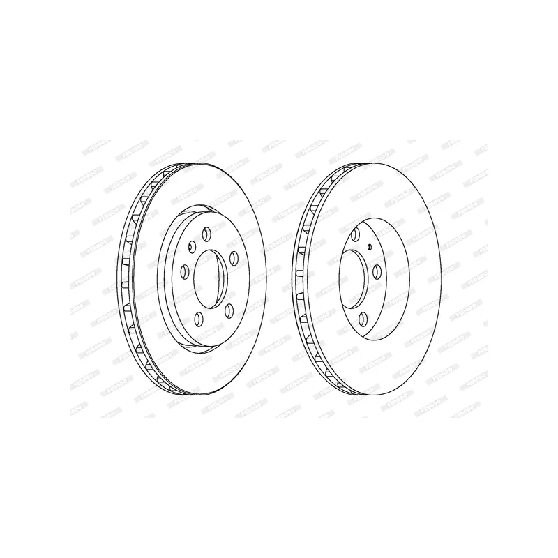 Jeu de 2 disques de frein arrière FERODO DDF1154 - Visuel 1