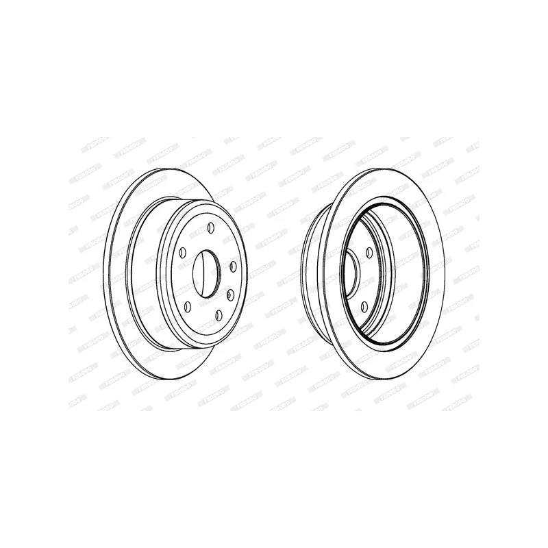Jeu de 2 disques de frein arrière FERODO DDF1188 - Visuel 1