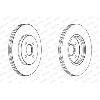 Jeu de 2 disques de frein avant FERODO DDF1195 pour FORD FOCUS ST170 - 173cv