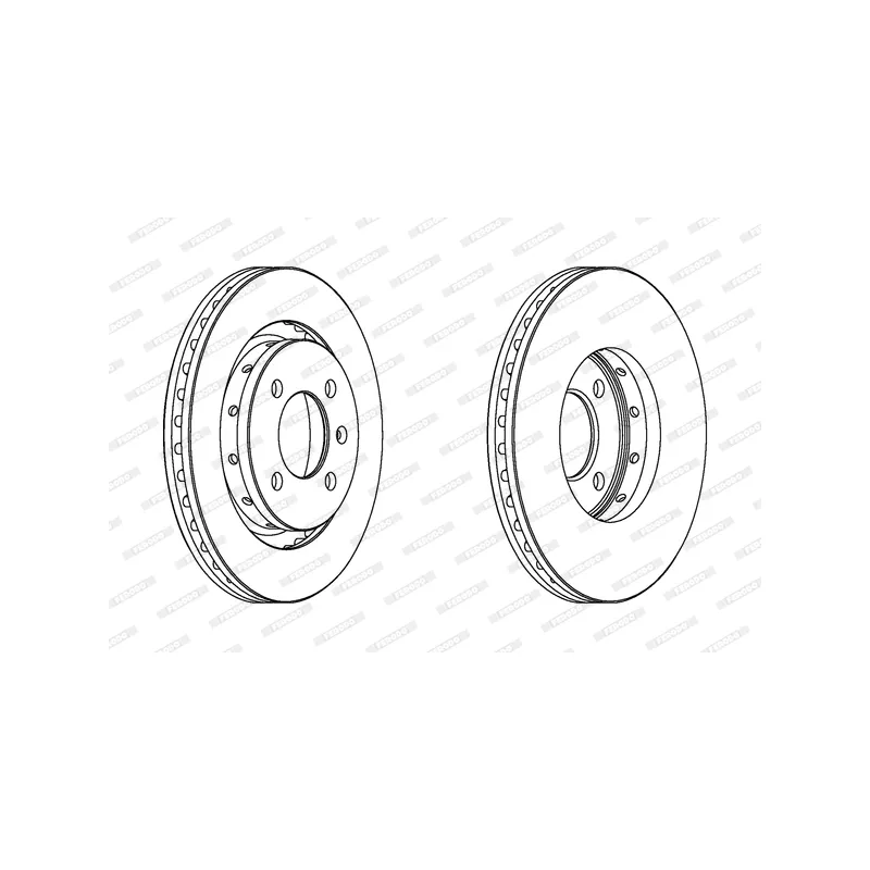 Jeu de 2 disques de frein avant FERODO DDF1365 - Visuel 1