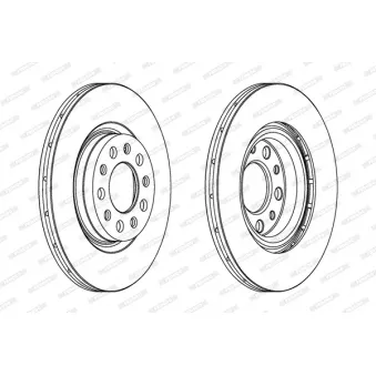Jeu de 2 disques de frein arrière FERODO OEM 51767379
