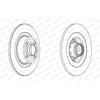 Jeu de 2 disques de frein arrière FERODO OEM 8671018105