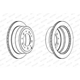 Jeu de 2 disques de frein arrière FERODO OEM 4243160280
