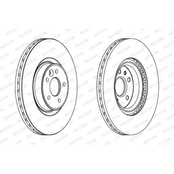 Jeu de 2 disques de frein avant FERODO OEM 30769057