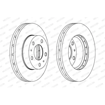 Jeu de 2 disques de frein avant FERODO OEM 71773409
