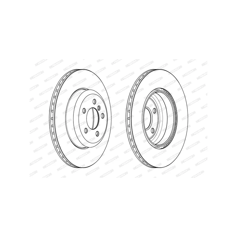 Jeu de 2 disques de frein arrière FERODO DDF2480C - Visuel 1