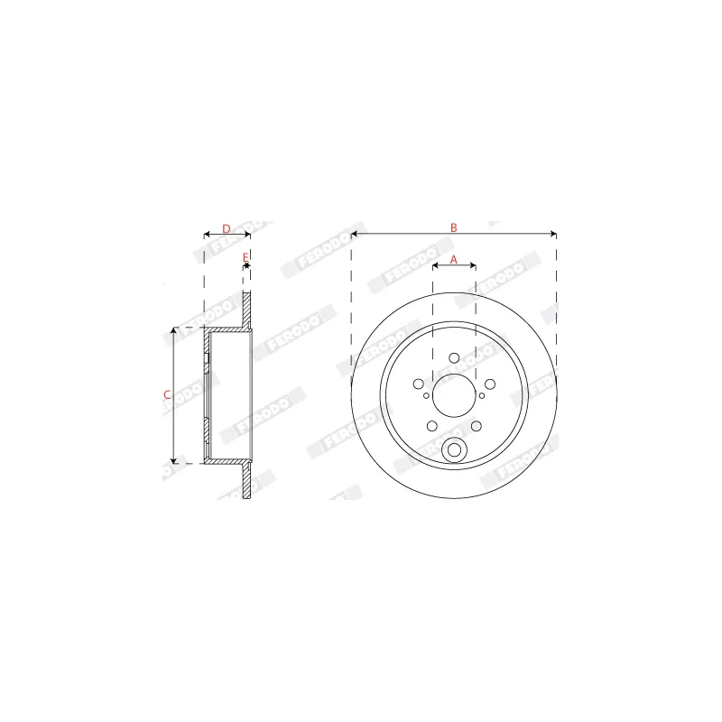 Jeu de 2 disques de frein arrière FERODO DDF2560C - Visuel 2