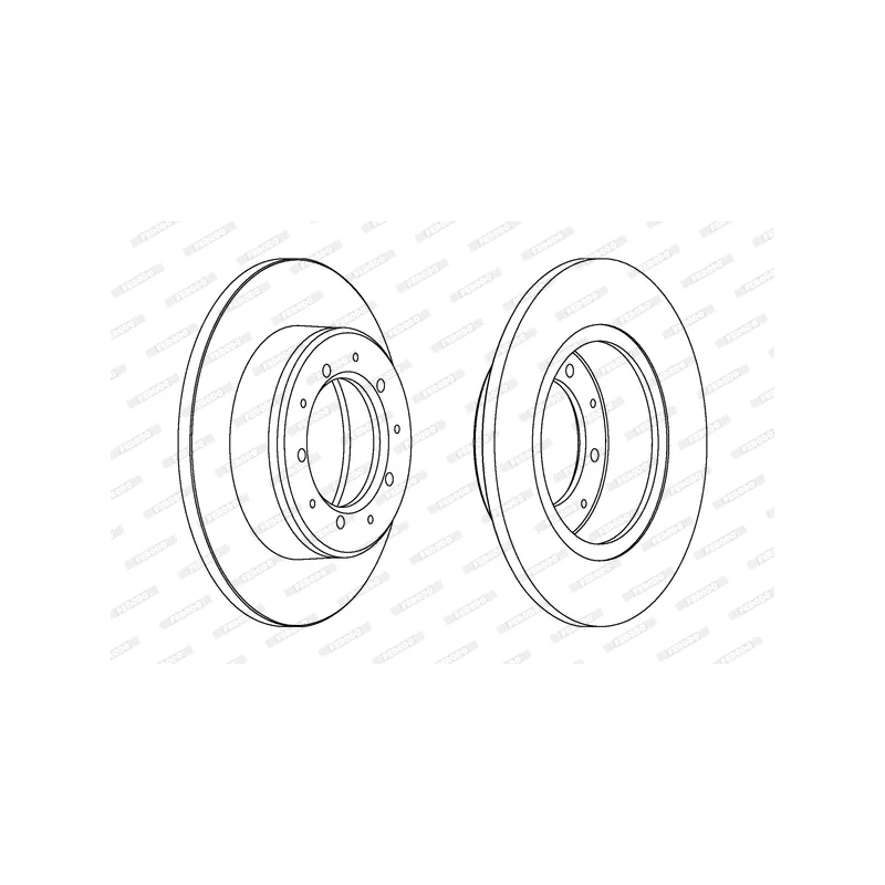 Jeu de 2 disques de frein arrière FERODO DDF283 - Visuel 1