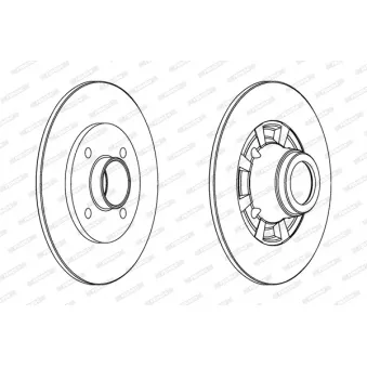 Jeu de 2 disques de frein arrière FERODO OEM 7700805148