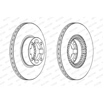 Jeu de 2 disques de frein avant FERODO OEM 725431092