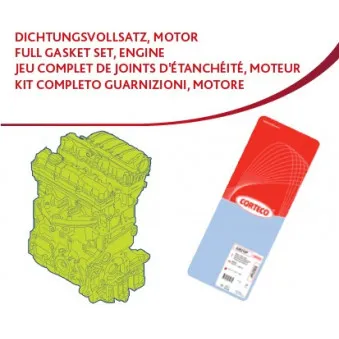 Jeu complet de joints d'étanchéité, moteur CORTECO 430614P pour IVECO TURBOTECH 1.6 16V - 109cv