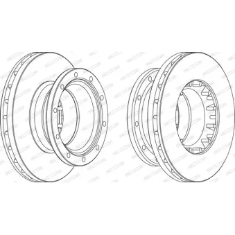 Jeu de 2 disques de frein arrière FERODO OEM CVD566
