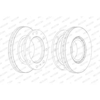Jeu de 2 disques de frein avant FERODO OEM 7184082