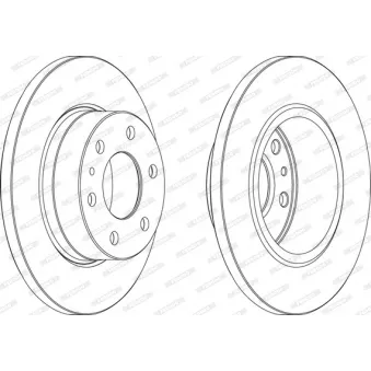 Jeu de 2 disques de frein arrière FERODO OEM 2996028