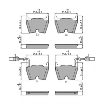 Jeu de 4 plaquettes de frein avant FERODO FDB4165 pour AUDI A6 RS6 plus - 480cv