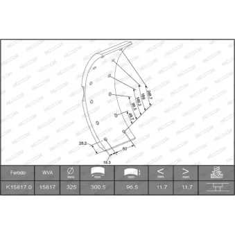 FERODO K15817.0-F3652 - Kit de garnitures de frein, frein à tambour